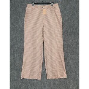 Boden Westbourne Women's US‎ 14 Brown Plaid Wide Leg Pants Trousers R0419 NWT